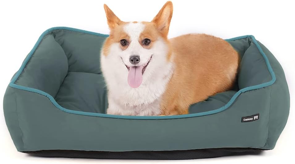 Cabbay Dog Bed for Small/Medium/Large Dog, Cat Bed pad with Machine Washable Removable Covers, Soft Pet Mat for Dog Cage, Square Durable Breathable Pet Bed with Anti-Slip Bottom (Large, Gray)