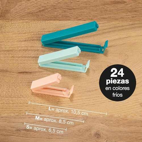 Miniatura 2 de Moritz Moritz 24 X Pinzas Bolsas Alimentos - Pinzas Cocina Bolsas Clip - Cierra Bolsas Plastico In Caja Transparente - 3 Colores Menta, Rosado