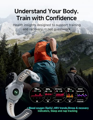 Image of iGPSPORT VeRun GPS Sports Watch, 1.32'' AMOLED Display Running Training Metrics Plan Route Navigation ANT+ Bluetooth (Gray)