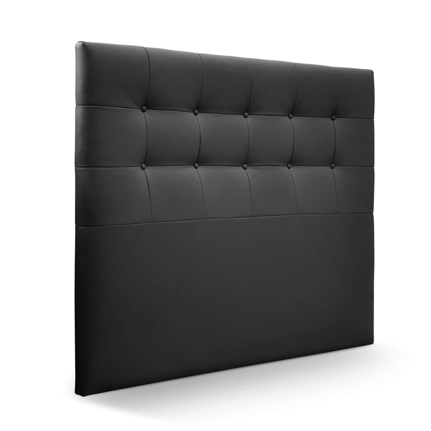 SUENOSZZZ-ESPECIALISTAS DEL DESCANSO Cabecero de Cama Munich tapizado en Polipiel para Camas de 135 (145 x 120 cm) Polipiel Negro