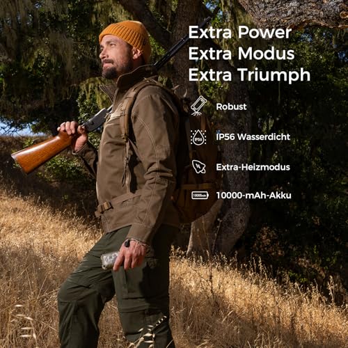OCOOPA IP56 Wasserdichter Wiederaufladbarer Handwärmer, 10000 mAh PD Schnelllade Elektrisch Handwärmer, USB Powerbank, 16 Stunden Wärme, Eingebaute Taschenlampe, Outdoors, Camping, UT4 Extreme