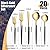 Joincook 20 Piece Black Gold Silverware Set,Stainless Steel Flatware Cutlery Set Service for 4 Including Forks Spoons Knives,Utensil Set,Tableware for Home and Restaurant, Dishwasher Safe