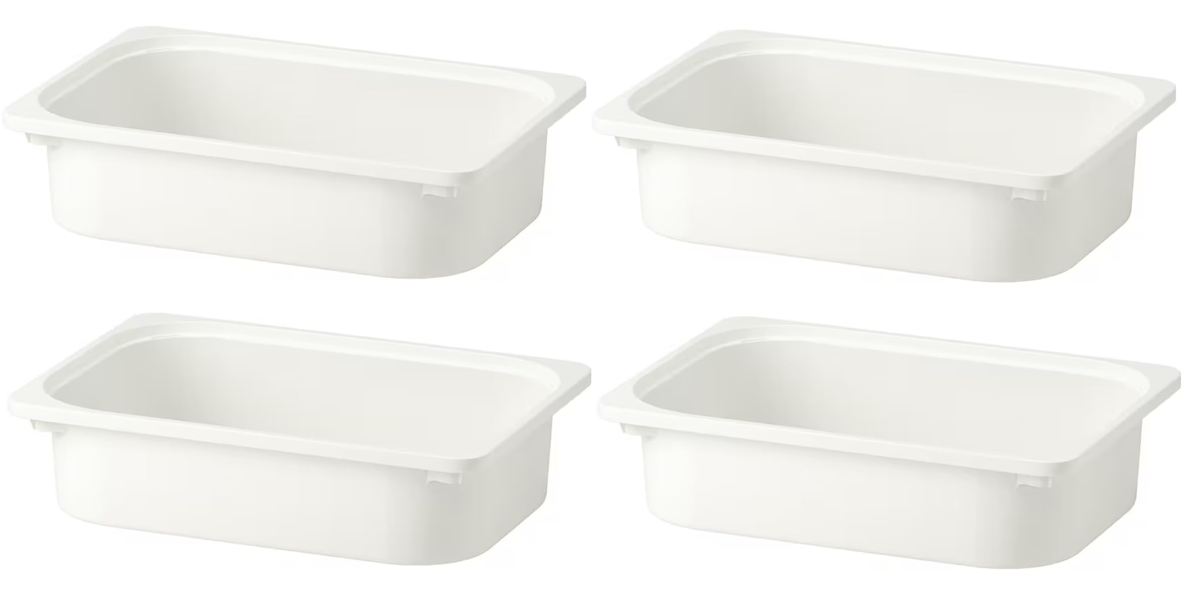 4x TROFAST Storage Box,White Container 16 ½x11 ¾ x 4