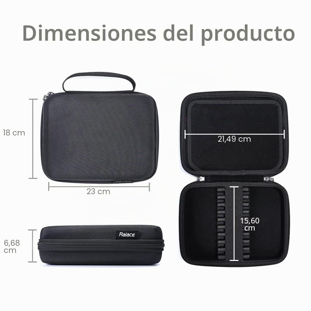 RAIACE Estuche rígido de Almacenamiento para 9 Dardos con Punta de Acero o Punta Blanda, Estuche de Transporte para Dardos con Puntas, Varillas y Plumas. (Solo Estuche) - Negro