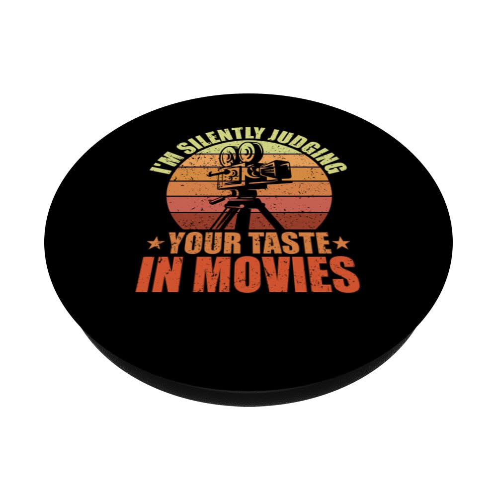 Judging Your Taste in Movies Motion Picture Fan Film Cinema PopSockets Swappable PopGrip, Black - Image 2