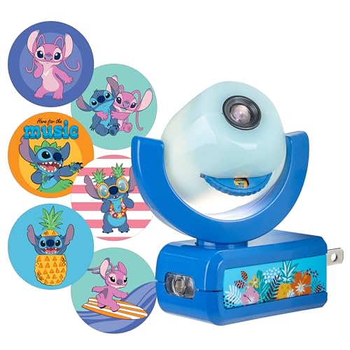 Projectables Disney Lilo and Stitch LED Kids Night Light, Projector, Plug-in, Dusk-to-Dawn, UL-Listed, Ideal for Hallway, Bedroom, Nursery, Playroom, Gaming Room, 84867
