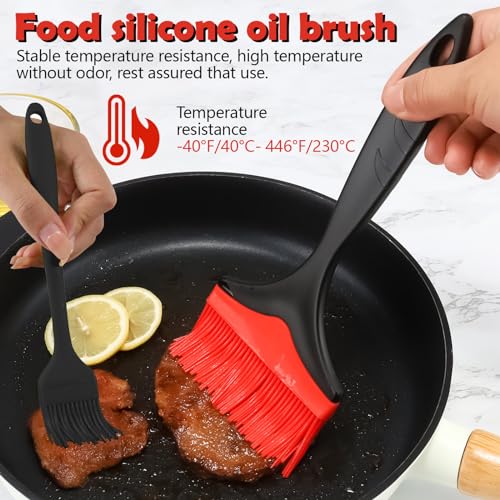 Realand Extra großer Silikon-Backpinsel, hitzebeständiger Silikon-Backpinsel zum Kochen, Backen, Grillen und Verteilen von Öl, BBQ, Soße, Butter, Marinade (2 Stück extra groß + 2 Stück klein)