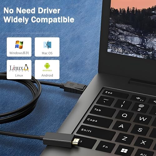 Image of Displayport To Hdmi Cable Converter, 5 Meter 4K@60Hz Braided Dp To Hdmi Adaptor Connector, Compatible With Projector, Laptop, Monitor, Tv, Pc, Graphic Cards Hdtv Monitor Projector, Black