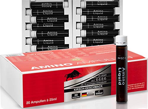 BPV- AMINO AMPULLEN - 20 Stück a 25 ml - Hoher Anteil an Aminosäuren, BCAA, EAA - für alle Sportarten bestens geeignet