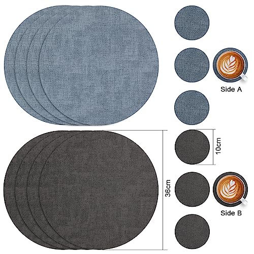 Myir JUN Leather Placemats and Coaster Set of 4 - Image 2