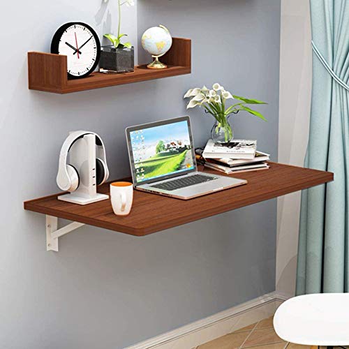 Table pliante murale en bois marron 60x40cm pour bureau
