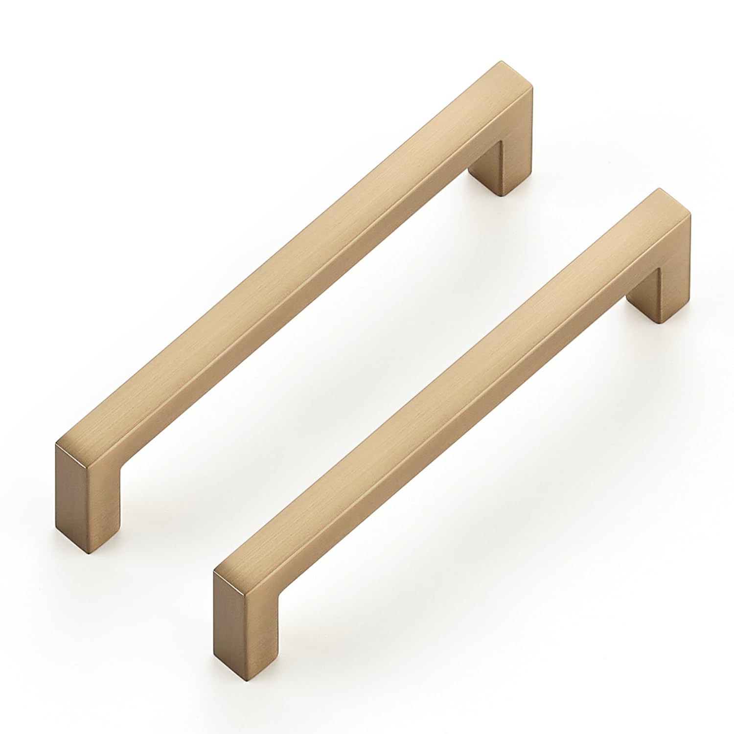 Ravinte Cabinet Handles Solid Slim Champagne Bronze 20 Pack 3-3/4 Inch Hole Center Square Bar Drawer Handles Kitchen Cabinet Pulls Drawer Kitchen