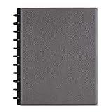 TUL Elements Custom Note-Taking System Discbound Notebook, 8 1/2' x 11', Narrow Ruled, 120 Pages (60 Sheets), Gunmetal/Pebbled