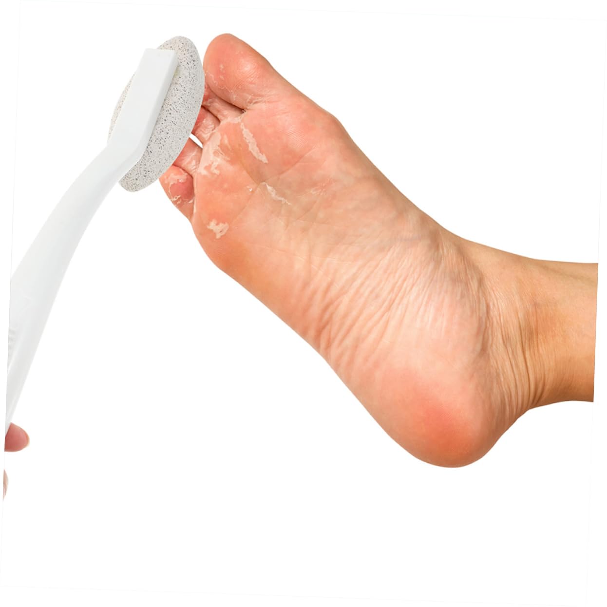 2 Limas de Pedicura Portátiles para Pies Mango Largo y Piedra Pómez de Abs, Herramienta para Eliminar Durezas y Células Muertas, Apta todo Tipo de Pieles