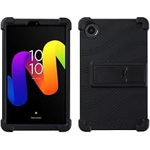 Case for TCL Tab 8 Gen 2 8.7 inch 8188X1 2024, Lightweight Rugged Shockproof Soft Silicone Protective Cover with Adjustable Stand for TCL Tab 8 Gen2 8.7 inch 2024 - Black
