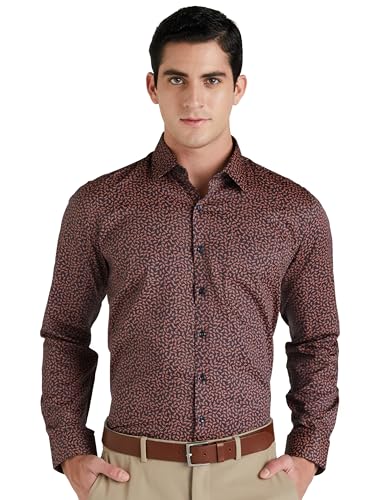 Image of Van Heusen Formal Printed Shirt for Men| Premium Cotton| Full Sleeves| Slim Fit |Breathable Fabric