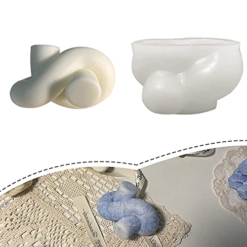 TOPYS Soap Candle Silicone Resin Molds, Creative Knot Shape Mold Magic Ball Bubbles Cube Mould, DIY 3D Handmade Ornament Soap Making Mold Yarn Design Craft Supplies Fondant Moulds