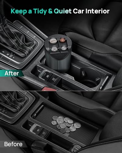 image for HALOBLK Large Capacity Coin Holder for Car Change Organizer, Compatibl