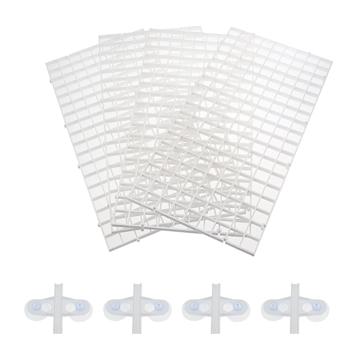 Petzlifeworld White (4 Pcs Egg Crate & 4 Pcs Divider Clip) Fish Tank Divider Plastic Aquarium Divider Panel Separator Grid Isolation Board, Fish Tank Divider Filter Egg Crate Fish Tank Bottom Tray (B09B7P4KJP) Amazon Price History, Amazon Price Tracker