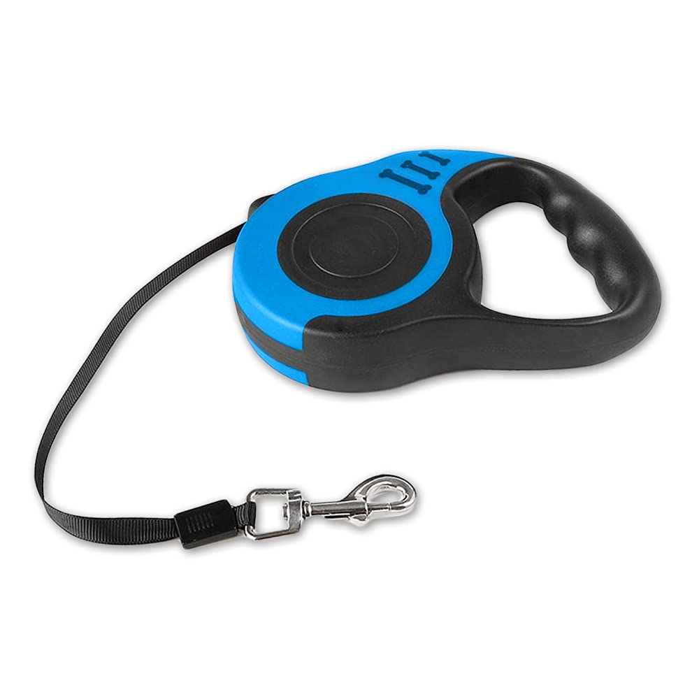 Correa retráctil para Perro para Perros pequeños, medianos y Grandes, Azul, 3 Meter