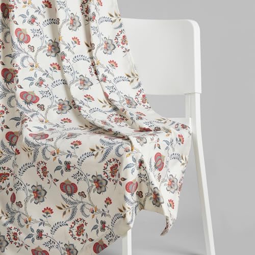Image of haus & kinder Digital Printed Cotton Window Curtain 5 Feet Long Pack of 1 Window Curtain, 5 Feet Curtain for Window (Saffron Garden, Multi 130x152 CM)