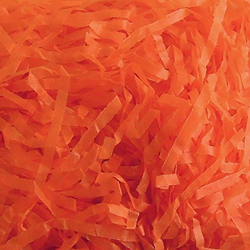 Shredded Tissue Paper 22 Colours Christmas Hamper Gift Packing (10, ORANGE)