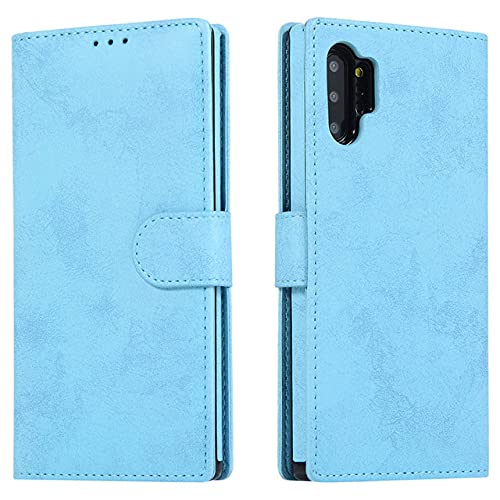 Étui portefeuille cuir bleu ciel contre les rayures de votre Galaxy S10 Plus