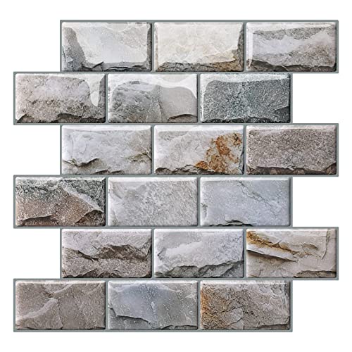 Joqixon Peel And Stick Backsplash For Kitchen, Decorative Stone Design Peel And Stick Tile, Kitchen Backsplash Tiles Peel And Stick 10" X 10.6" (10 Sheets) #TOP6