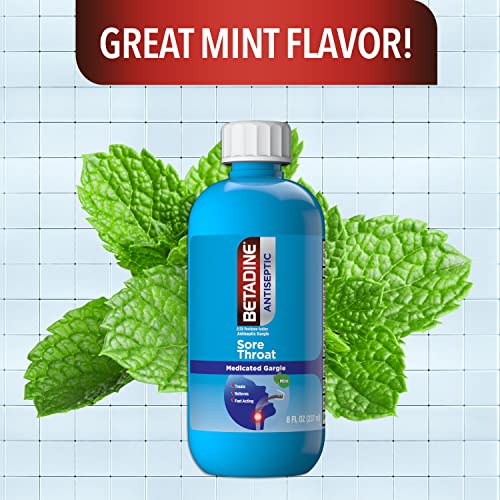 Image of Betadine Sore Throat Relief Gargle, 8 Oz, Mint Flavor