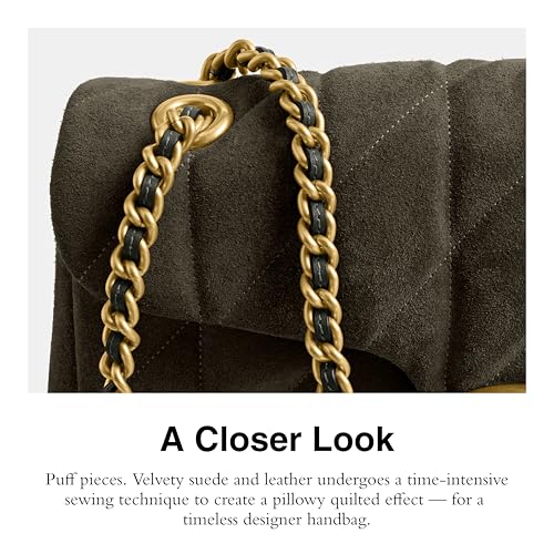 Coach Quilted Suede Tabby Shoulder Bag 26 with Chain, B4/Olive4