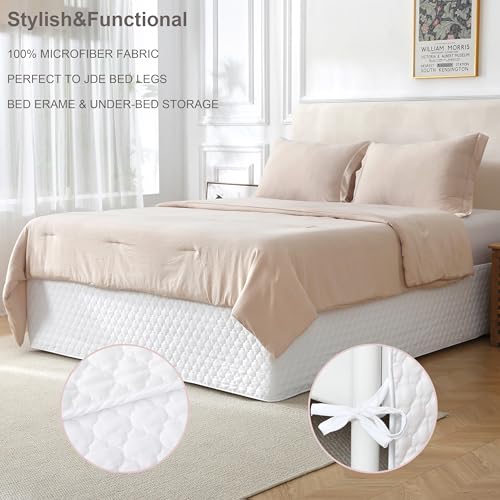 Houieso FULL QUEEN KING Size White Bed Skirt thumb #2
