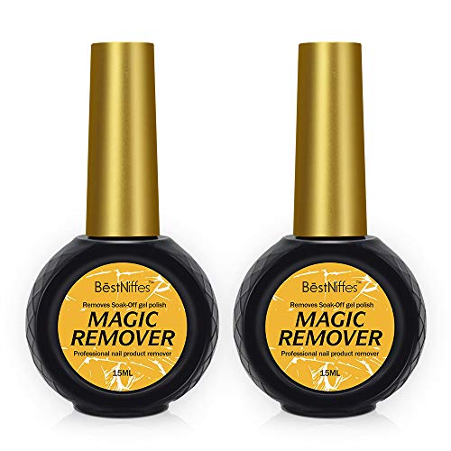 Magic Soak-Off Gel Nail Polish Remover,Professional Remover Nail Polish Delete Primer Acrylic Clean Degreaser For Nail Art Lacquer, Easily & Quickly -15ML (2 Pack)
