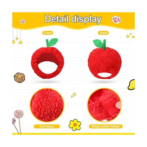 3 pieces cat hats cat halloween costume banana pineapple red fruit shaped hat soft cap adjustable accessories breathable headwear for cat kitten puppy pet festival birthday theme party photo prop - image 3