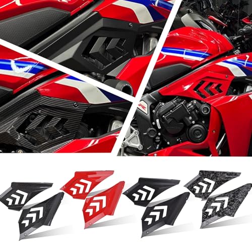 Midimttop サイドカウルカバー CBR650Rサイドフェアリングパネルプロテクタドレスアップ 左右セットレームカバー適用ホンダCBR 650R CBR 650 R 2024-2025ベイク部品 (レッド)
