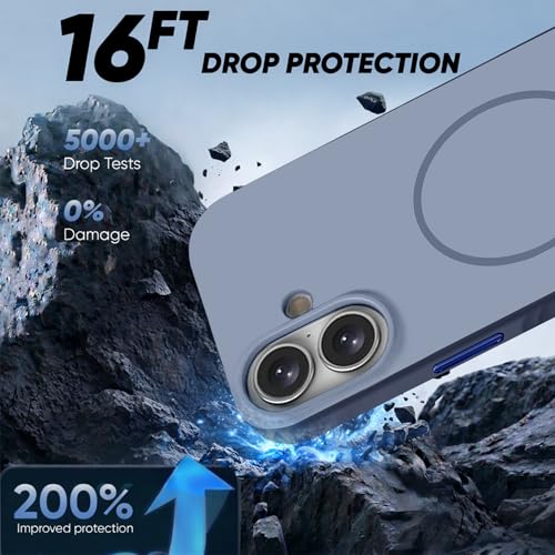 Image of KARWAN Slim Shockproof Back Case Cover Compatible with iPhone 16,Dual Layer Armor Protection with Matt Finish, Heavy Duty Cover with Magnetic MagEase Wireless Charging (Blue)