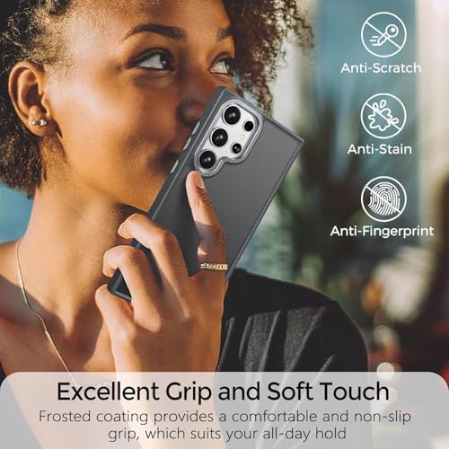 Image of DIZORO Polycarbonate Matte Case for Samsung S25 Ultra 5G Translucent Frosted Hard Back Phone Case Anti-Fingerprint Anti-Slip Shockproof Protective Case Cover for Samsung Galaxy S25 Ultra 5G Gray