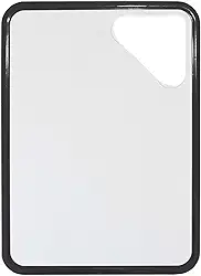 Naxos Tábua de Corte Antiderrapante Branca com Cinza, antibacteriana e livre de BPA (atóxica) com abertura para transferência de alimentos., 802003