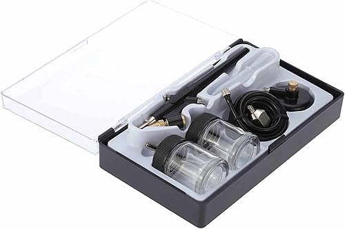 Miniatura 8 de Sand Blaster - Mini kit de compresor de aerógrafo, alimentación de sifón, pistola de pintura con cepillo de aire de acción única, pistola de arena