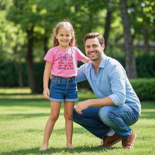 Birthday Girl Shirt with Cute Dinosaur Graphic Tees Classic-Crewneck Cotton Tee for Ages 2-7 Years4