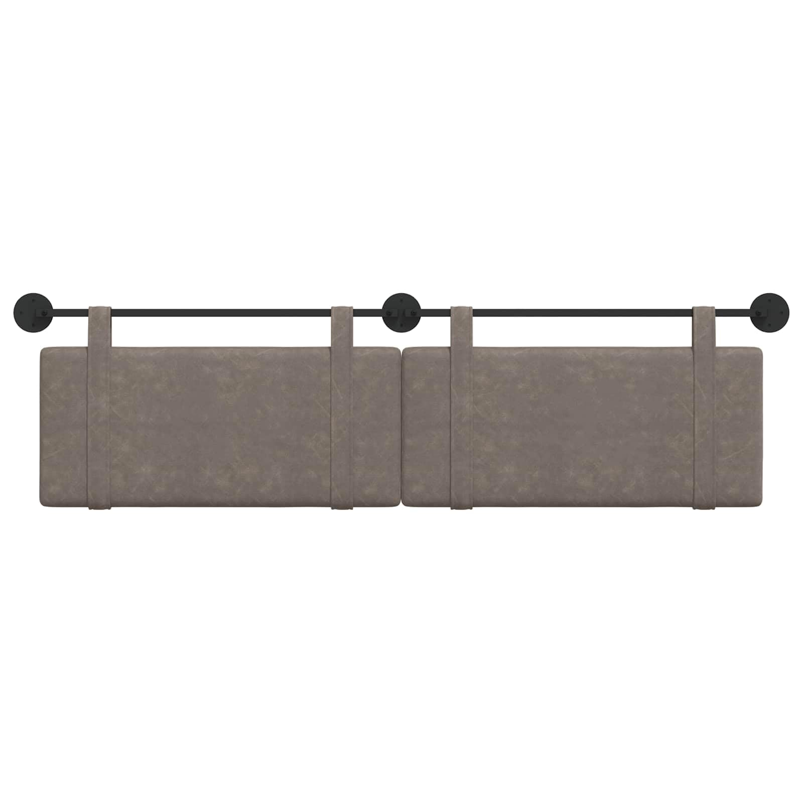 Cabecero colgante gris antiguo PU, 190 x 55 x 5 cm, juego de 2 unidades con fijación a la pared, cabecero tapizado para dormitorio, habitación de invitados, cama doble, respaldo y cojín de