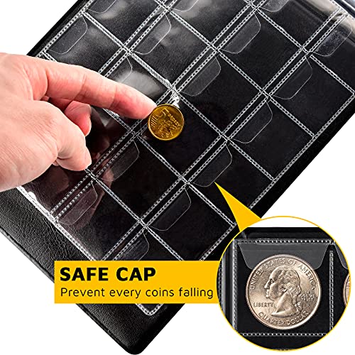Aptbyte Q0-IS7M-E186 Coin Collection Supplies Holder Book For Collectors, 300 Pockets Coin Collection Organizer Storage Box Case Album thumb #2