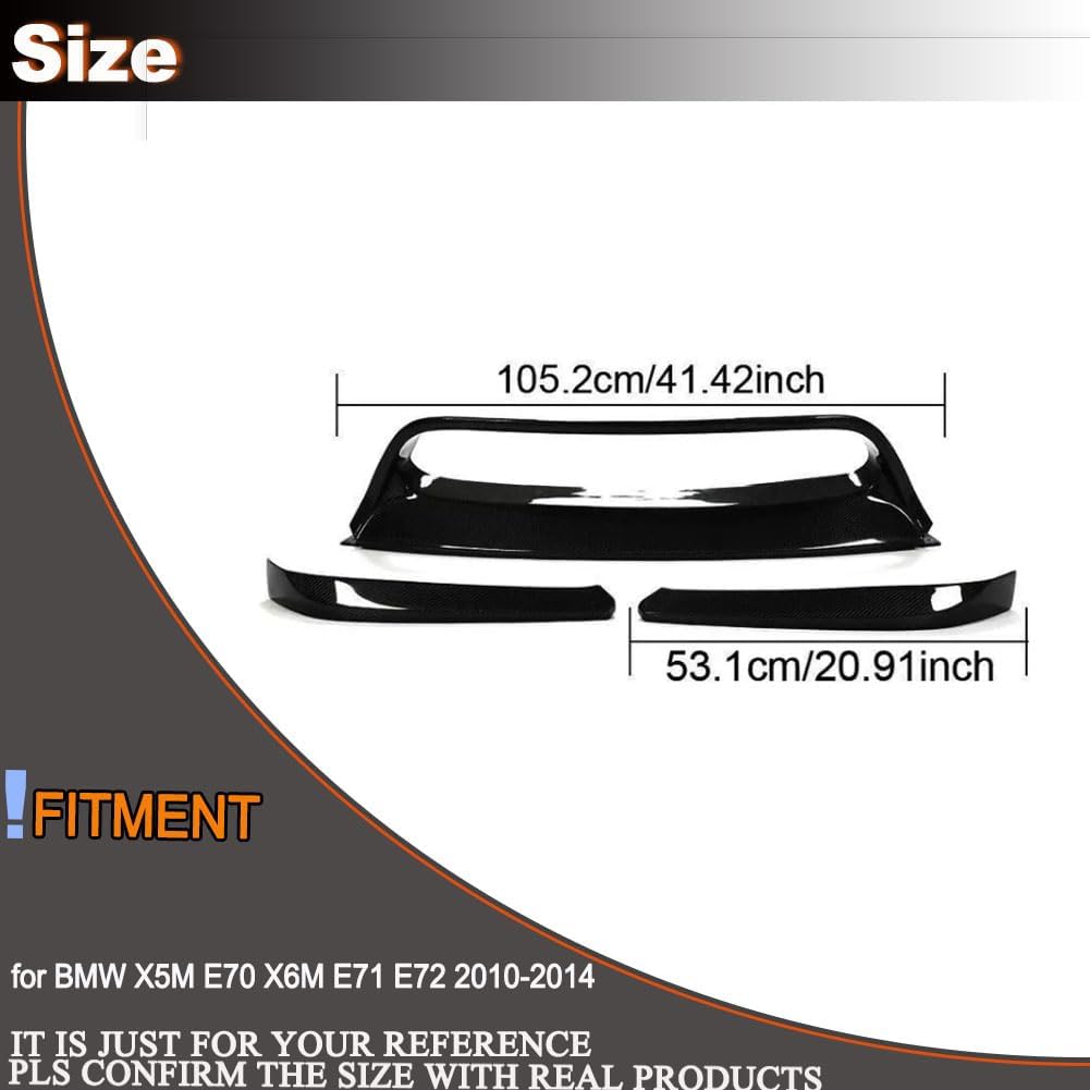 MCARCAR KIT Gloss Black Front Bumper Lip for BMW X5M E70 X6M E71 2010-2014 Front Chin Spoiler Splitter Protector Air Dam Factory Outlet 3pcs