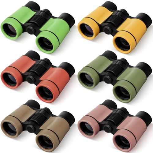 Foilswirl 6 Pack Kid Binoculars Shockproof Mini Compact Binoculars Toys for Girls Boys Small Folding Telescope for Bird Watching Educational Learning Camping Birthday Gifts