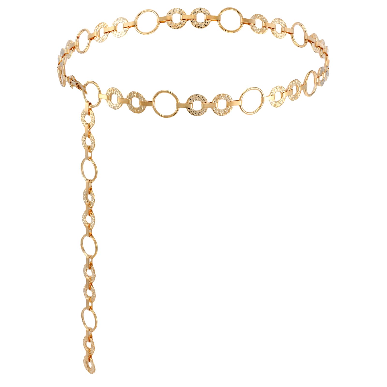 Metal Waist Chain Belt Adjustable Body Link Belts Ladies Fashion Waist Chain Belts for Women Jeans Dress Halloween
