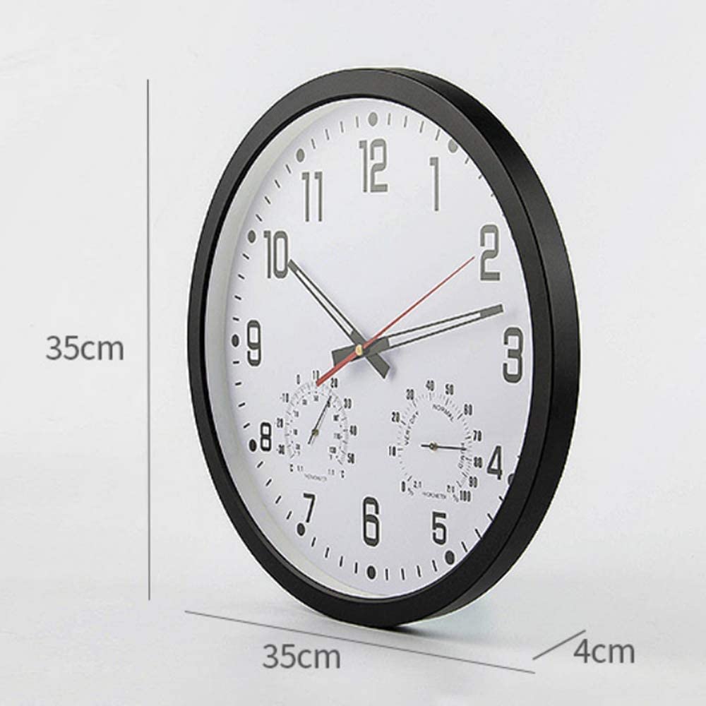 XJBTBA Relojes de jardín para Exteriores, Impermeables, Adorno silencioso preciso con Temperatura y Humedad, Relojes para Exteriores para el jardín, Reloj Exterior con Pilas montado en la Pared,