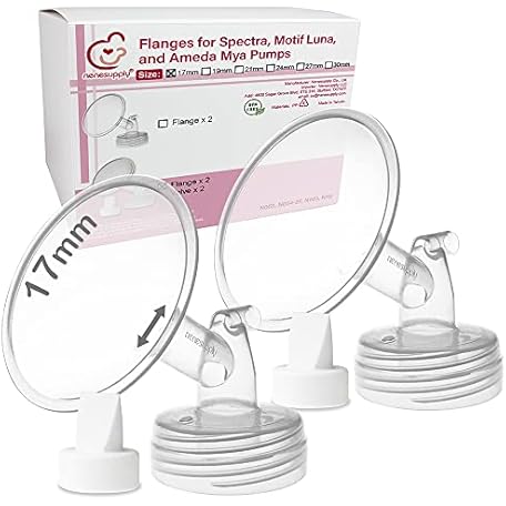Nenesupply 17mm Flanges Compatible with Spectra S1 S2 Breastpump Replacement to Spectra Pump Parts Duckbillb Valves and Sp...