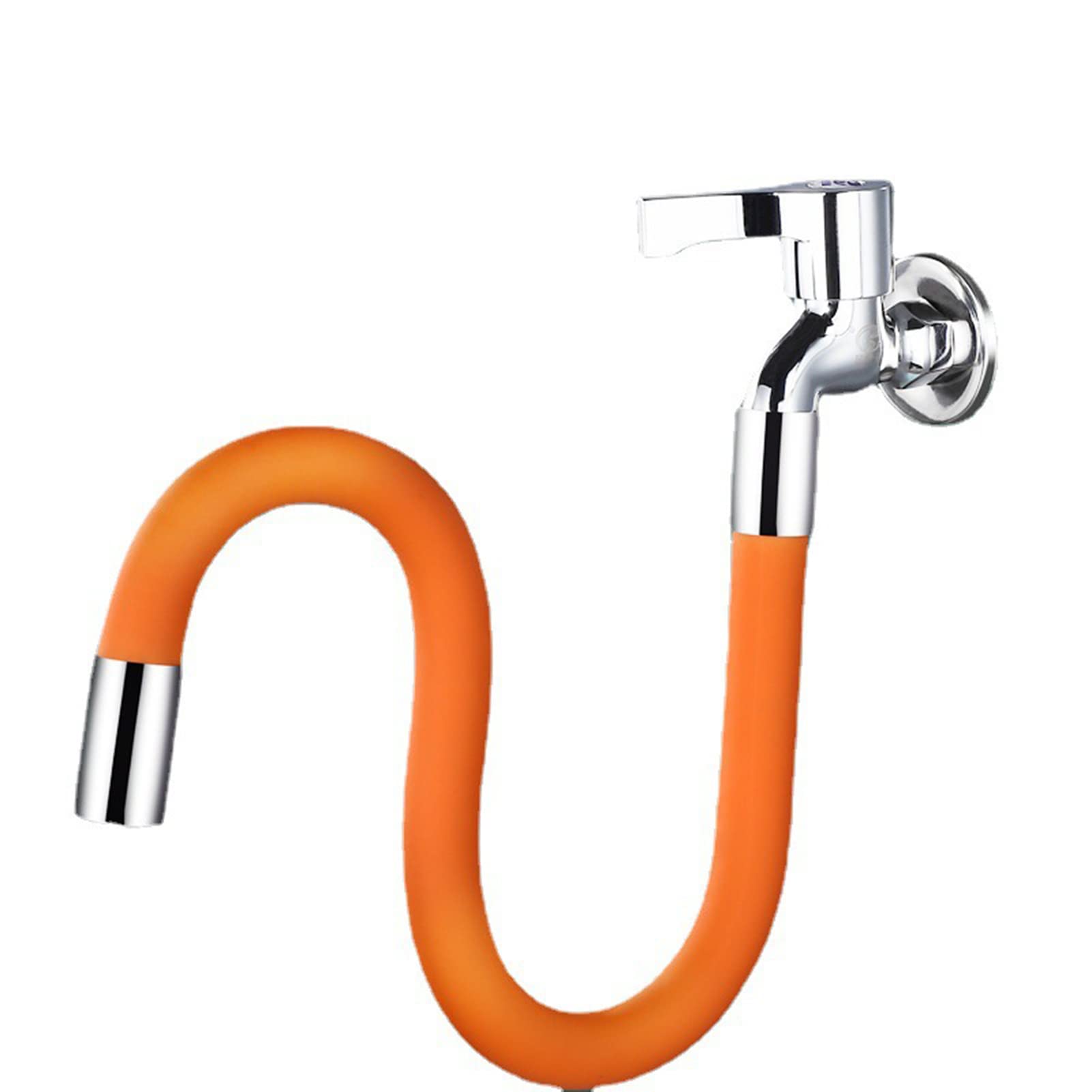 Tubo Extensor Universal de 50 cm para Grifo, rociador Flexible de 360° para Fregadero, Conector de Espuma para desagüe de Cocina y baño, Color Naranja