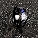JEWPER 8mm Men Womens Wedding Band Tungsten Rings Black Blue Hammer pattern Fashion Promise Carbide Inlaid Milky Way Foil Iron Filings Matte Finish Edge Comfort Fit Size(9)