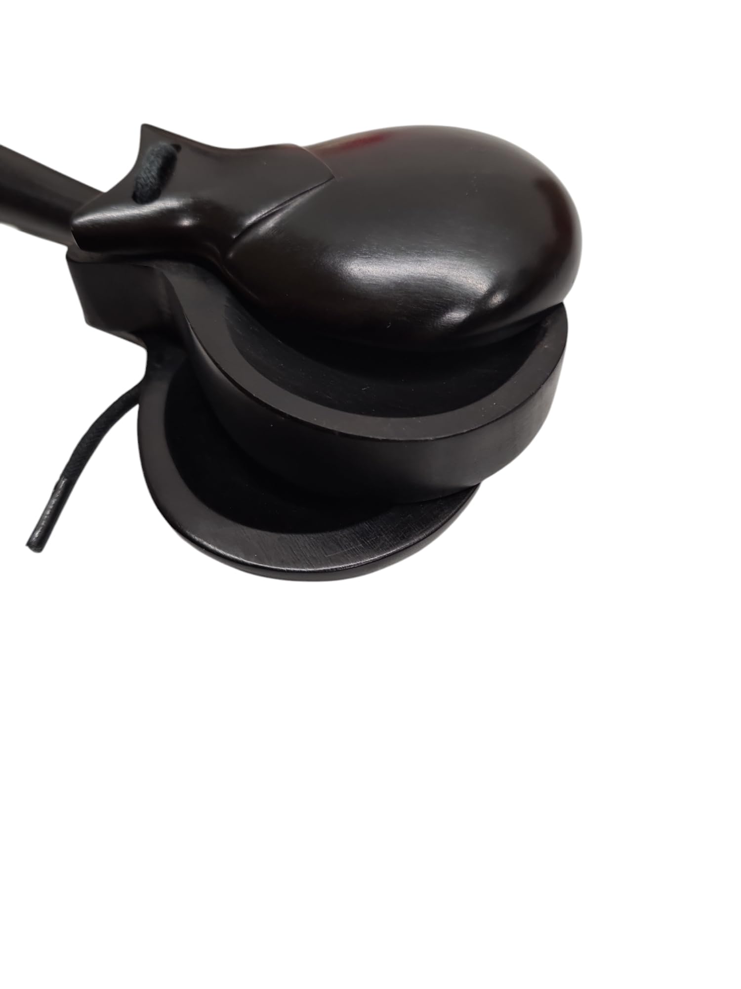 Hayman 157-D Kastagnetten mit Griff aus Ebenholz – Doppel-Stielkastagnette für Profis & Anfänger – Länge 35 cm, Breite 6 cm – Hochwertige Klanghölzer für Flamenco & Percussion