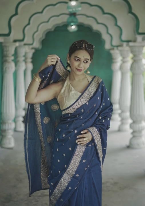 Image of Flosive Women's Cotton Saree With Blouse Piece